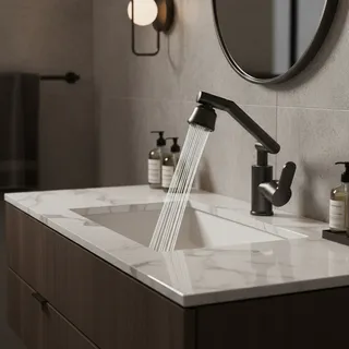 1080 ° Robinet de lavabo mécanique rotatif pour salle de bains