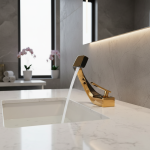 Robinet de lavabo monté sur le pont de salle de bains, robinet d&rsquo;évier noir, robinet d&rsquo;eau monotrou, mitigeur chaud et froid, robinet mitigeur de salle de bain