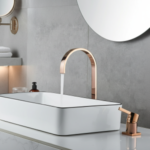 Robinet de lavabo salle de bains tuyau super long deux trous or Rose robinet de salle de bains répandu robinet d’évier 360 rotatif robinet de lavabo répandu Robinet de lavabo salle de bains tuyau super long deux trous or Rose robinet de salle de bains répandu robinet d’évier 360 rotatif robinet de lavabo répandu