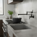 Bagnolux robinet d&rsquo;évier de cuisine en laiton chromé noir brossé, robinet de remplissage de Pot mural pivotant pliable et rétractable