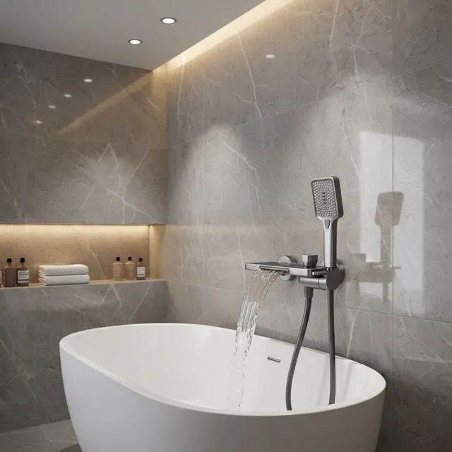 Robinet de baignoire cascade de salle de bains blanc…