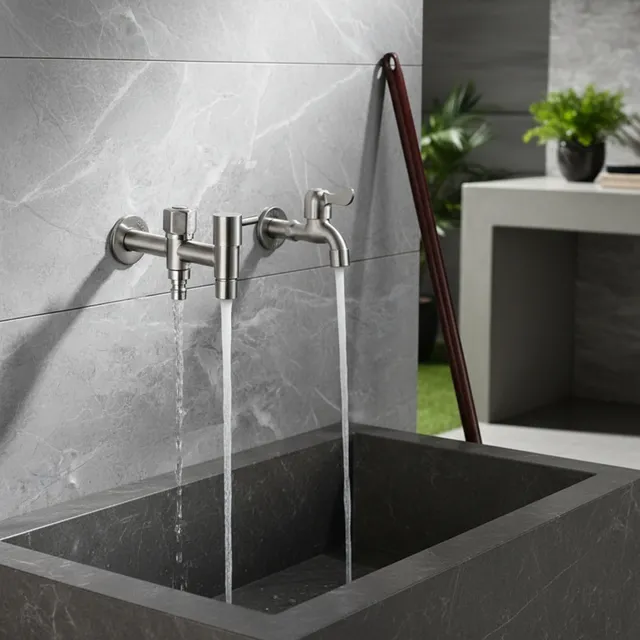 Robinet mural acier inoxydable 304 brossé finition…