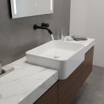 Senlesen robinet de lavabo noir, robinet de salle de bains en laiton dissimulé mural à poignée unique, mélangeur d&rsquo;eau chaude et froide, robinet de lavabo d&rsquo;évier