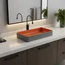 Lavabo en céramique gris mat
