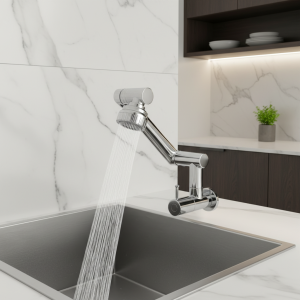 Moderne 360 ° Robinet mural rotatif finition chromée, robinet de salle de bains en acier inoxydable, buse à 2 Modes, robinet de cuisine à trou unique Moderne 360 ° Robinet mural rotatif finition chromée, robinet de salle de bains en acier inoxydable, buse à 2 Modes, robinet de cuisine à trou unique