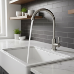 Robinet de cuisine simple froid en acier inoxydable, évier, lavabo à légumes, robinet rotatif