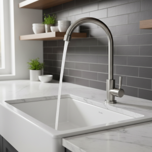 Robinet de cuisine simple froid en acier inoxydable, évier, lavabo à légumes, robinet rotatif