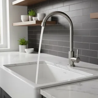 Robinet cuisine inox brossé monocommande monotrou bec haut col cygne…