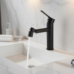 Robinet de Bidet fini monté sur le pont, salle de bains en acier inoxydable 304, mélangeur monotrou réglable, robinet chaud et froid, robinet de Bidet