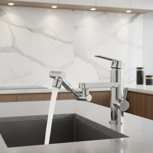 Aérateur de robinet de cuisine en métal, buse de robinet d&rsquo;eau, rallonge d&rsquo;économie de robinet d&rsquo;eau, moteurs F/05 et F/05, 1080 °