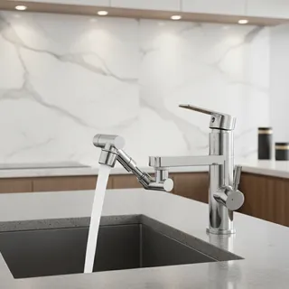 Aérateur de robinet de cuisine en métal