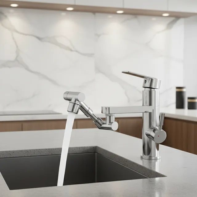 Aérateur de robinet de cuisine en métal