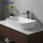 Wanmivezlo robinet de salle de bains moderne, robinet d&rsquo;évier à poignée unique monté sur le pont, robinet d&rsquo;eau de lavabo mélangeur chaud et froid