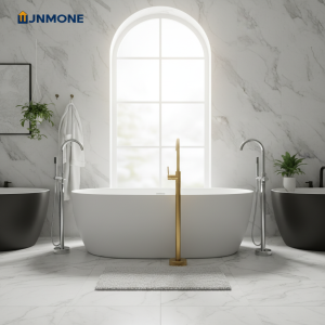 Robinet de baignoire autoportant en laiton mitigeur chaud-froid à poignée unique salle de bains bain sol Type colonne bassin robinet baignoire robinets d’eau Facile antirouille durable de Chrome noir antique installent Robinet de baignoire autoportant en laiton mitigeur chaud-froid à poignée unique salle de bains bain sol Type colonne bassin robinet baignoire robinets d’eau Facile antirouille durable de Chrome noir antique installent