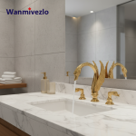 Robinet de lavabo de salle de bains monté sur le pont, mitigeur d&rsquo;eau chaude et froide à double poignée, robinet d&rsquo;évier, robinet de grue de lavabo de cygne doré