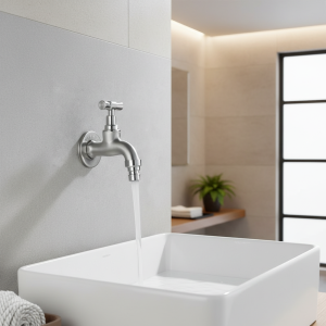 Salle de bains 304 robinet en acier inoxydable mural extérieur Bibcock jardin lavabo vadrouille robinet robinet mural