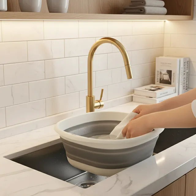 Bassin de cuisine pliant pour petits articles