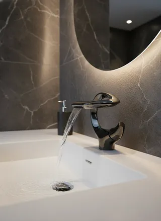 Mitigeur cascade vasque monocommande monotrou laiton chromé noir poli…