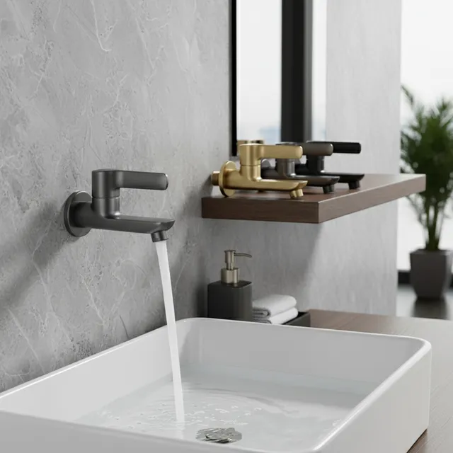 Robinet extérieur mural en laiton massif
