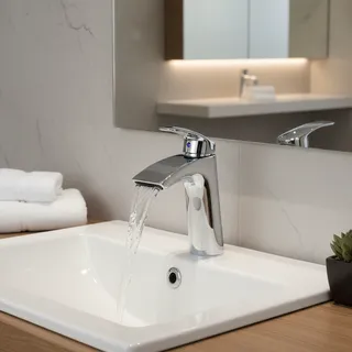 Robinet de lavabo chromé brillant