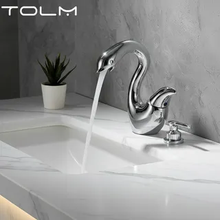 Mitigeur lavabo monocommande bec cascade forme cygne sculptural laiton…