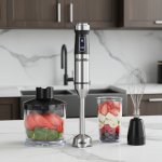 Mélangeur SubSN manuel à immersion à grande vitesse, centre commercial, hachoir et fouet de 1200 ml, tasse Smunvétérans wn, acier inoxydable, 500 W, 600ml