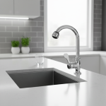 Robinets d&rsquo;évier à levier unique pour centre commercial d&rsquo;eau froide, Robinets de cuisine, Robinets à ouverture rapide, Robinets d&rsquo;évier résistants à 360, Bec à percussion pour la maison