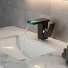 Robinet de lavabo noir LED de luxe