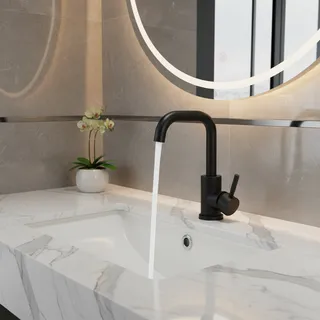 Robinet de lavabo de salle de bains en Nickel noir