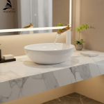 Robinets de lavabo Robinet de salle de bains blanc moderne Robinets de cascade Robinet d&rsquo;eau froide et chaude à trou unique Robinet de lavabo Robinets mélangeurs 855924