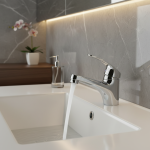 Robinet de lavabo simple, robinet d&rsquo;évier froid, robinet de salle de bains chromé, trou de poignée unique, mélangeur de lavabo de cuisine de salle de bains