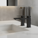 Robinet de lavabo moderne noir, salle de bains, robinet argenté monté sur le pont, robinet d&rsquo;évier en Nickel, mélangeur d&rsquo;eau chaude et froide, robinet en laiton