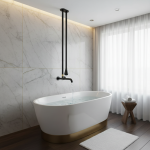 Robinet de baignoire mural en laiton massif, robinet de baignoire HOBasin, suspendu au plafond, eau chaude et froide, matériel d&rsquo;évier de centre commercial, goutte d&rsquo;eau