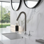 Robinet en laiton à deux poignées, robinet de centre commercial, robinet d&rsquo;eau chaude et froide, gris, noir, chrome