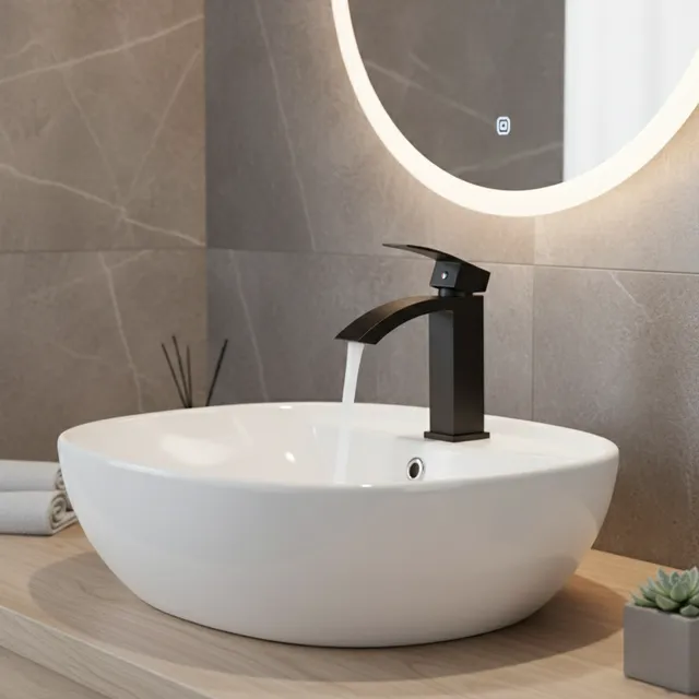 Hotaan robinet de lavabo noir mat