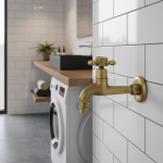 Robinet mural en laiton massif pour machine à laver, robinet d&rsquo;eau vintage, poignée unique, G1, 2