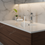 Robinet de grue de bassin d&rsquo;eau chaude et froide, robinet de centre commercial, robinet de bassin de lavage à domicile, noyau en laiton argenté, 1PC