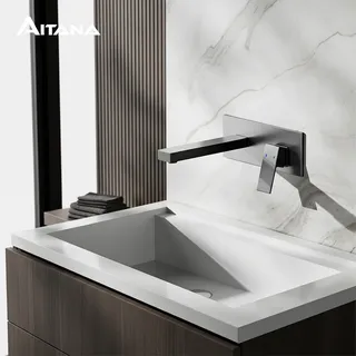 Salle de bain de luxe en laiton noir avec robinet simple