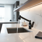 Robinet d&rsquo;Évier à Bras Mécanique en Acier Inoxydable, Rotation à 1080 °, Montage sur Pont, Eau Froide et Chaude, pour Centre Commercial