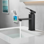 Lavabo évier robinet de salle de bains noir robinets de salle de bains ABS robinets mélangeurs chauds et froids vanité cuisine pont monté robinets d&rsquo;évier d&rsquo;eau