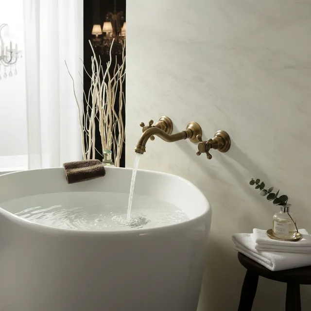 Mélangeur de baignoire en laiton Antique