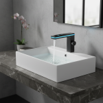 Robinet de Lavabo en Laiton Intelligent à Affichage Numérique LED, Grue de Pont, Eau Chaude et Froide, pour Centre Commercial, Évier