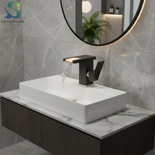 Robinet de lavabo noir LED