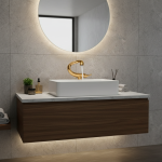 Robinet de ark en laiton doré et blanc, robinet de ark chaud et froid, poignée unique, trou unique, montage sur pont