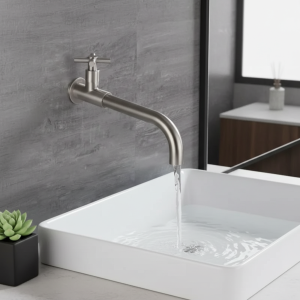 Robinet en laiton noir mat, robinet de piscine mural, robinets de lavabo, robinets d&rsquo;évier de jardin et de salle de bains, mélangeur d&rsquo;eau froide unique, robinet en or brossé