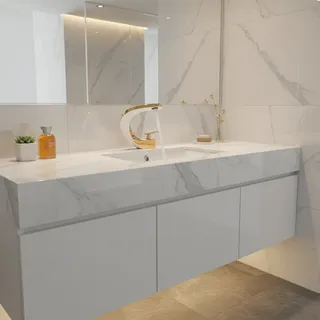 Robinet de salle de bains en laiton or blanc