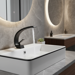 LANGYO lavabo Design moderne salle de bain robinet mitigeur cascade robinets d&rsquo;eau chaude et froide pour lavabo de salle de bain robinet