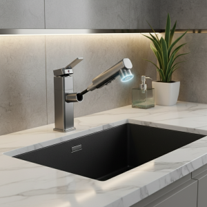 Rib Out-Évier de bassin de centre commercial d’eau chaude et froide, sortie d’eau à trois modes, robinet de ark Rib Out-Évier de bassin de centre commercial d’eau chaude et froide, sortie d’eau à trois modes, robinet de ark