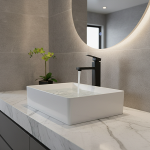 Robinet de salle de bains robinets de lavabo monotrou mitigeur d’évier d’eau chaude et froide noir mat résistant aux hautes températures et aux hautes pression Robinet de salle de bains robinets de lavabo monotrou mitigeur d’évier d’eau chaude et froide noir mat résistant aux hautes températures et aux hautes pression