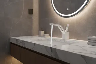 Robinet mitigeur lavabo monotrou salle bain contemporain angulaire…